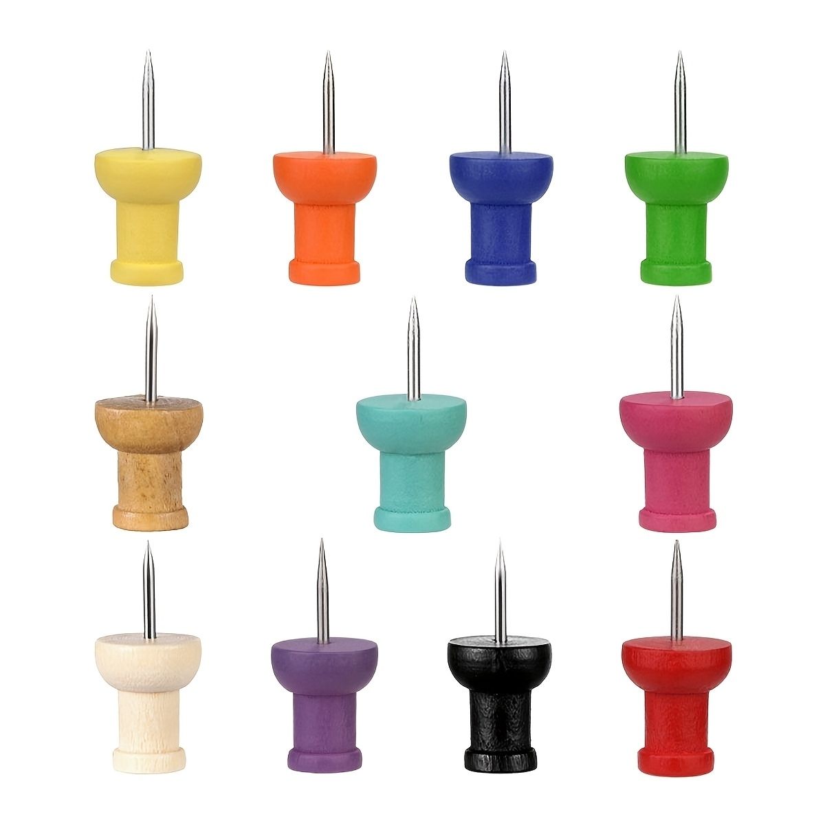 Bulletin Board Cork - 50Pcs Colorful Wood Push Pins Decorative