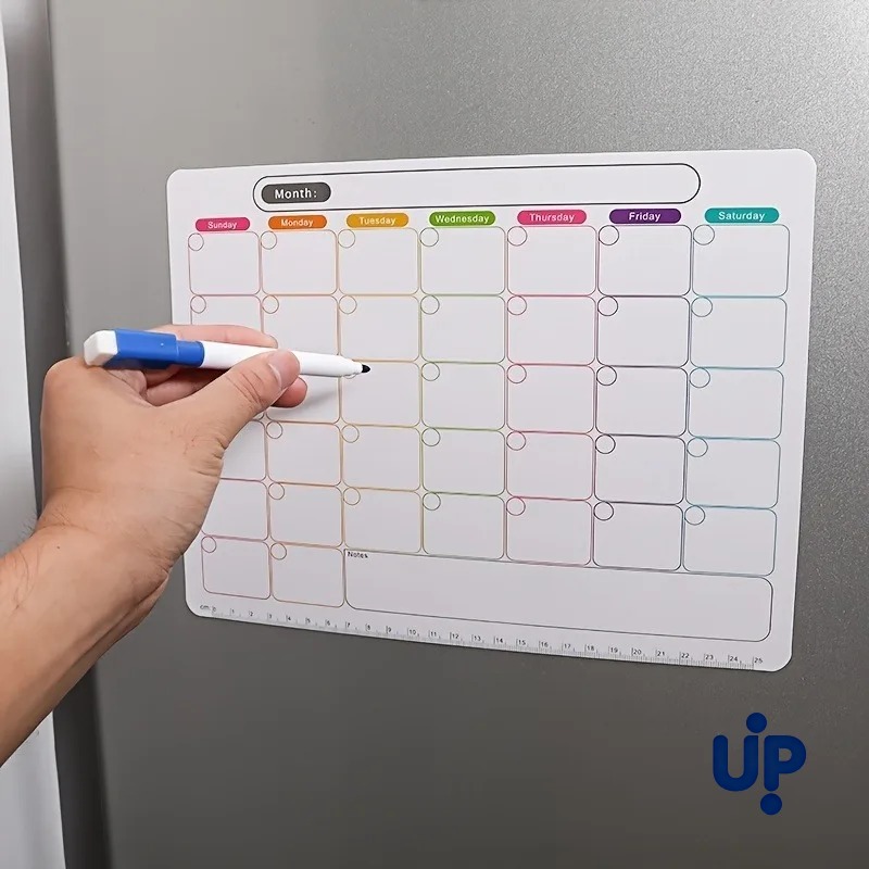 Magnetic Whiteboard Calendar - A Refrigerator Magnet ,Monthly And Weekly