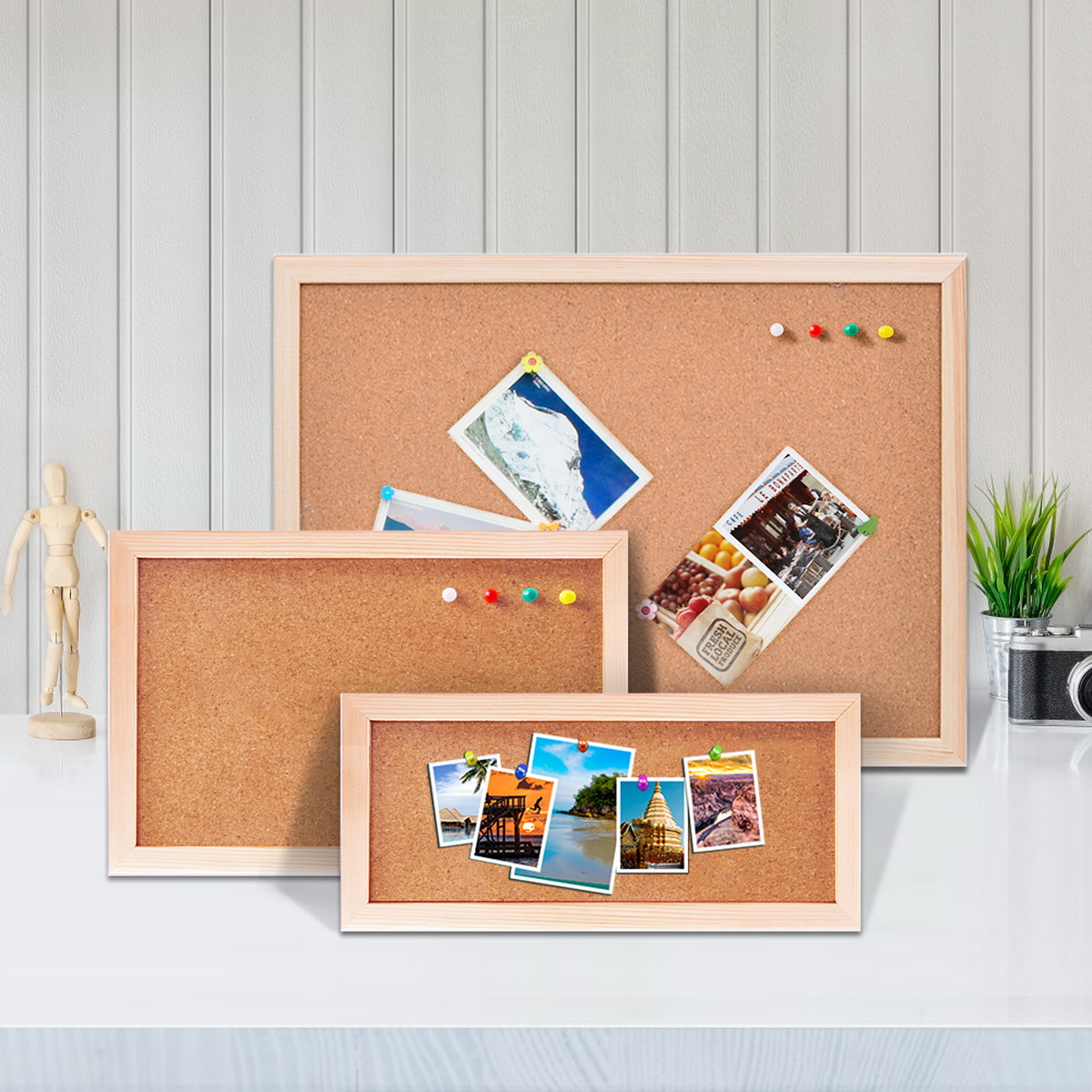 Vintage Pine Wood Frame Cork B - огляд і ціна Bulletin Board Cork
