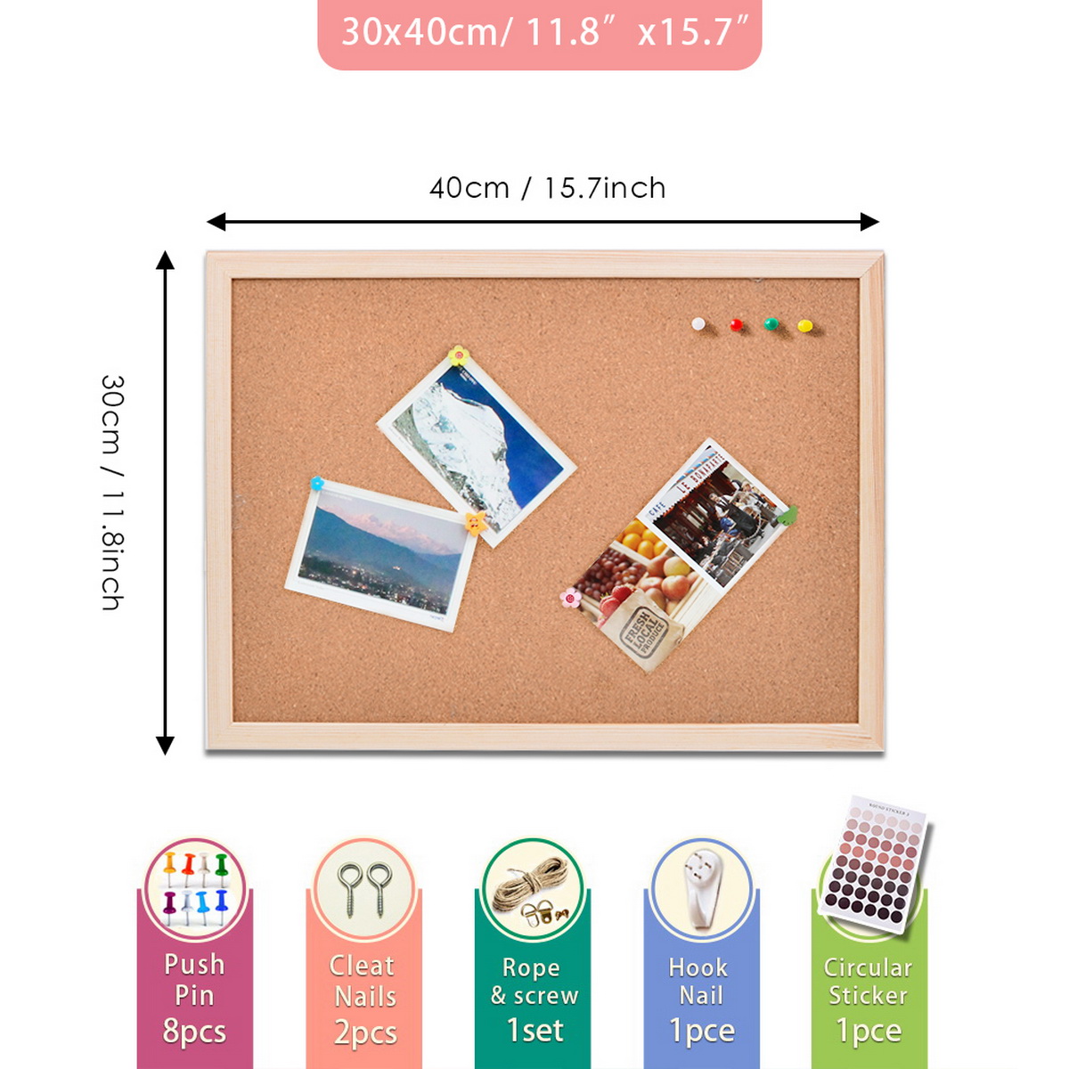 Vintage Pine Wood Frame Cork B - огляд і ціна Bulletin Board Cork