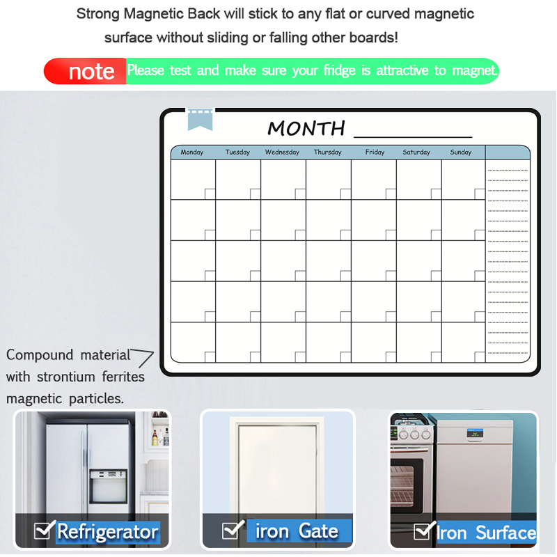 A3 Size Magnetic Monthly Weekl - огляд і ціна Magnetic Whiteboard Calendar