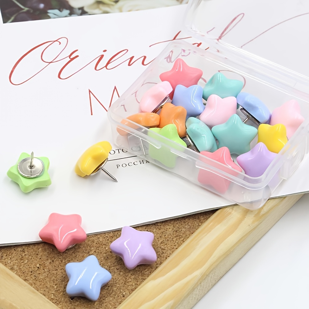 Vibrant Star-Shaped Push Pins, - огляд і ціна Bulletin Board Cork