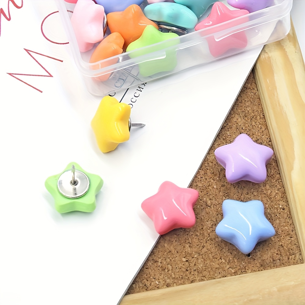 Vibrant Star-Shaped Push Pins, - огляд і ціна Bulletin Board Cork