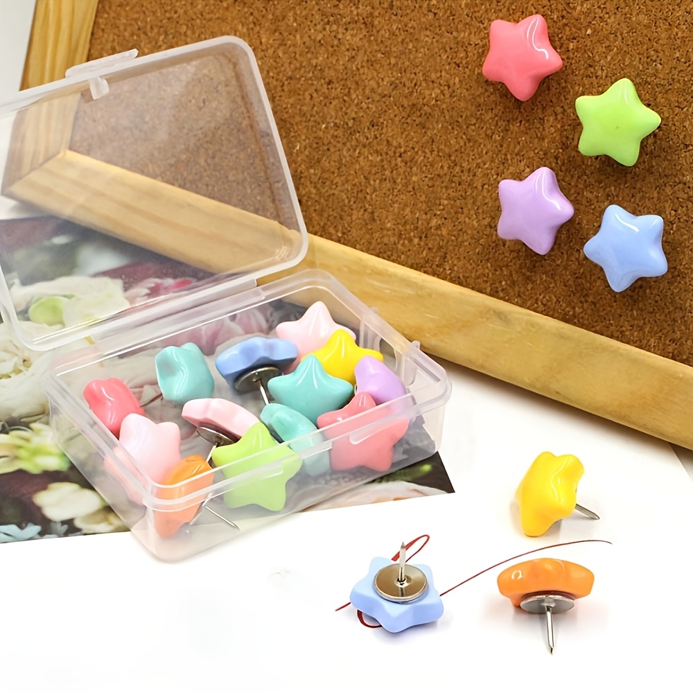Vibrant Star-Shaped Push Pins, - огляд і ціна Bulletin Board Cork