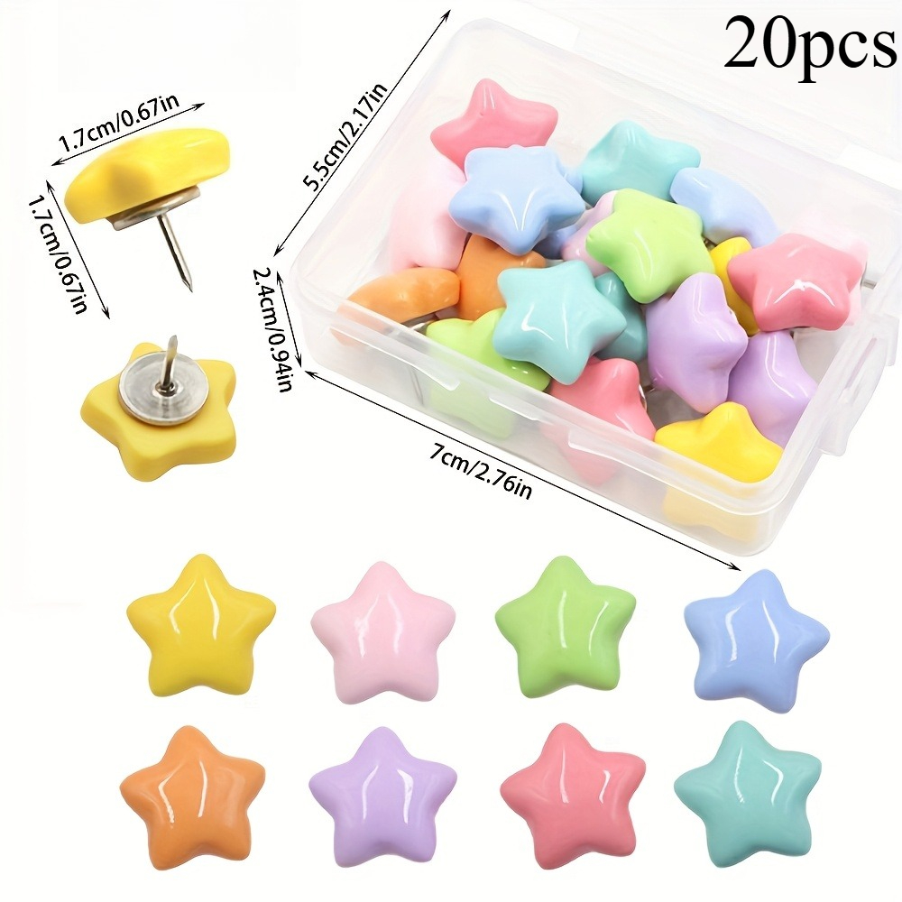 Vibrant Star-Shaped Push Pins, - огляд і ціна Bulletin Board Cork
